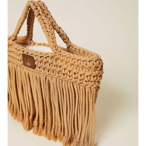 6. Fringed rope bag Cuban sand Twin Set