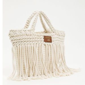 1. Fringed rope bag Off white Twin Set