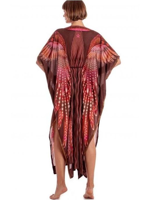 Kimono Pin Up Copricostumi Wing Kimono Dress Brown Pin Up