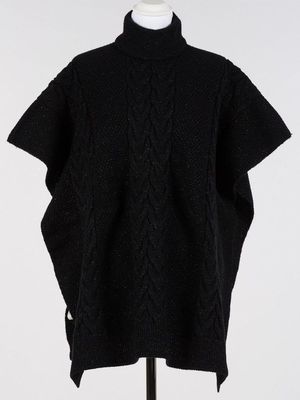 Poncho in maglia Nero Twin Set