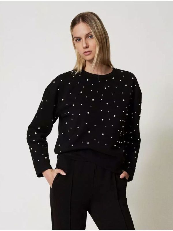 Felpa con perle Nero Twin Set InFashionStore
