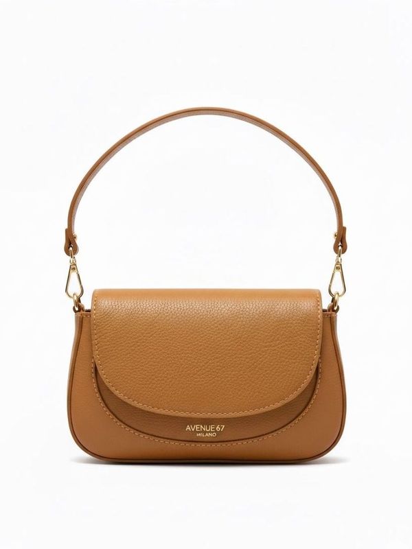 1. Scarlet Hard Shell Bag with Flap Leather Avenue 67 ah081a0021