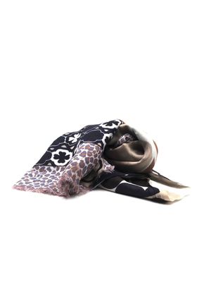 Nilo silk/cotton blend patterned scarf Fantasy Ordi.to
