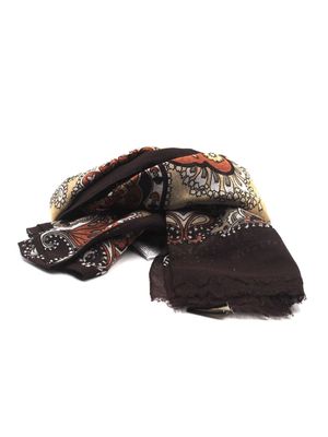 Zambesi patterned scarf in cotton Brown fantasy Ordi.to