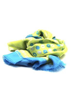 Lena patterned silk scarf Lime fantasy Ordi.to