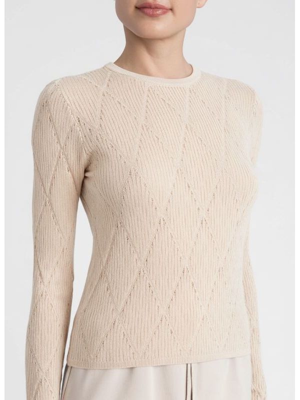 1. Maglia a losanghe effetto tricot Beige Twin Set 251ll3raa