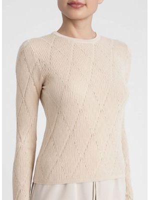 Tricot effect diamond pattern sweater Beige Twin Set