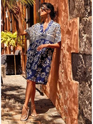 2. Muriel Kimono Dress Blue David db25-036