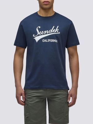 4. Sundek logo T-shirt Navy Sundek m682tej7800