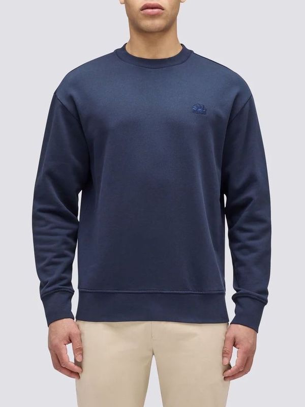 1. Crewneck sweatshirt with embroidered logo Navy Sundek m413jhf8900