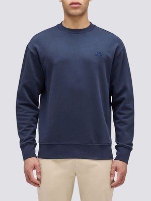 1. Crewneck sweatshirt with embroidered logo Navy Sundek m413jhf8900