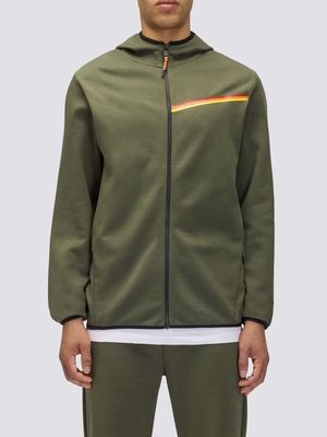 FULL ZIP SWEATSHIRT WITH TRICOLOR DETAIL Dark ar.green Sundek