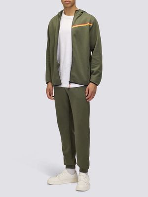 4. FULL ZIP SWEATSHIRT WITH TRICOLOR DETAIL Dark ar.green Sundek m407jhil400