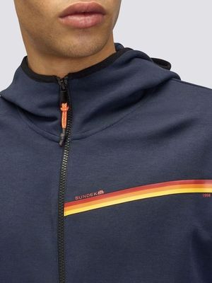 2. FULL ZIP SWEATSHIRT WITH TRICOLOR DETAIL Navy Sundek m407jhil400
