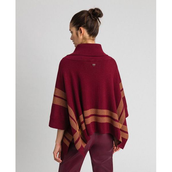 3. Poncho Bordeaux Twin Set 192li3zaa