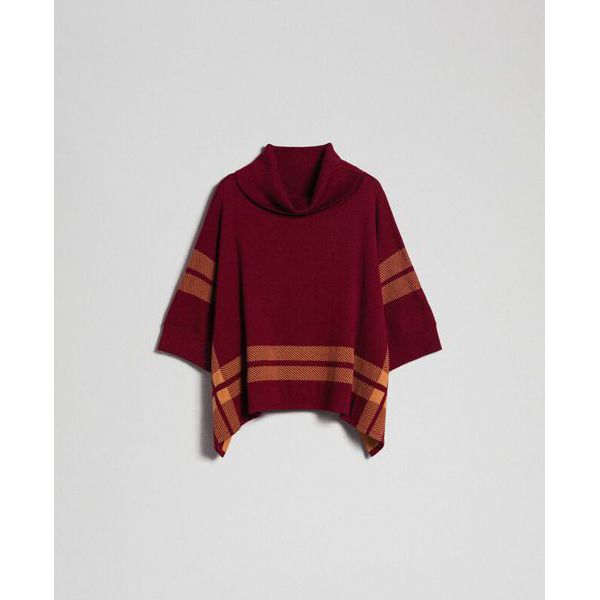 1. Poncho Bordeaux Twin Set 192li3zaa