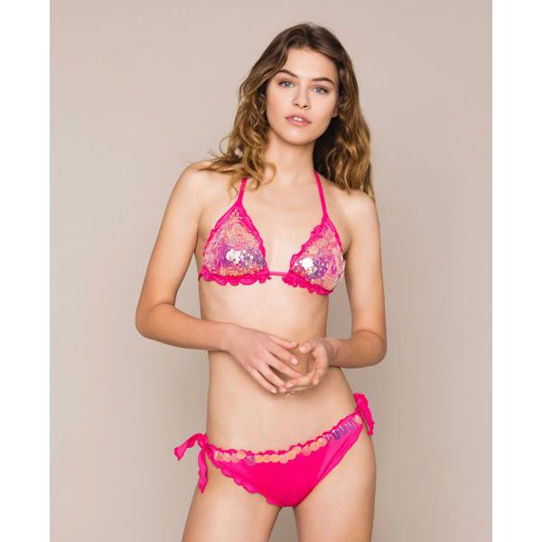1. Triangolo mare paillettes Shocking pink Twin Set 201lmma22
